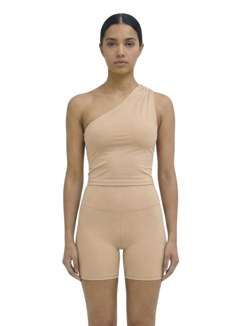 ONE SHOULDER ASYMMETRICAL TOP - Camel